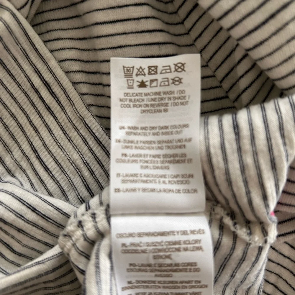 Boden Black and White Striped Puff Sleeve Tee - Picture 4 of 5